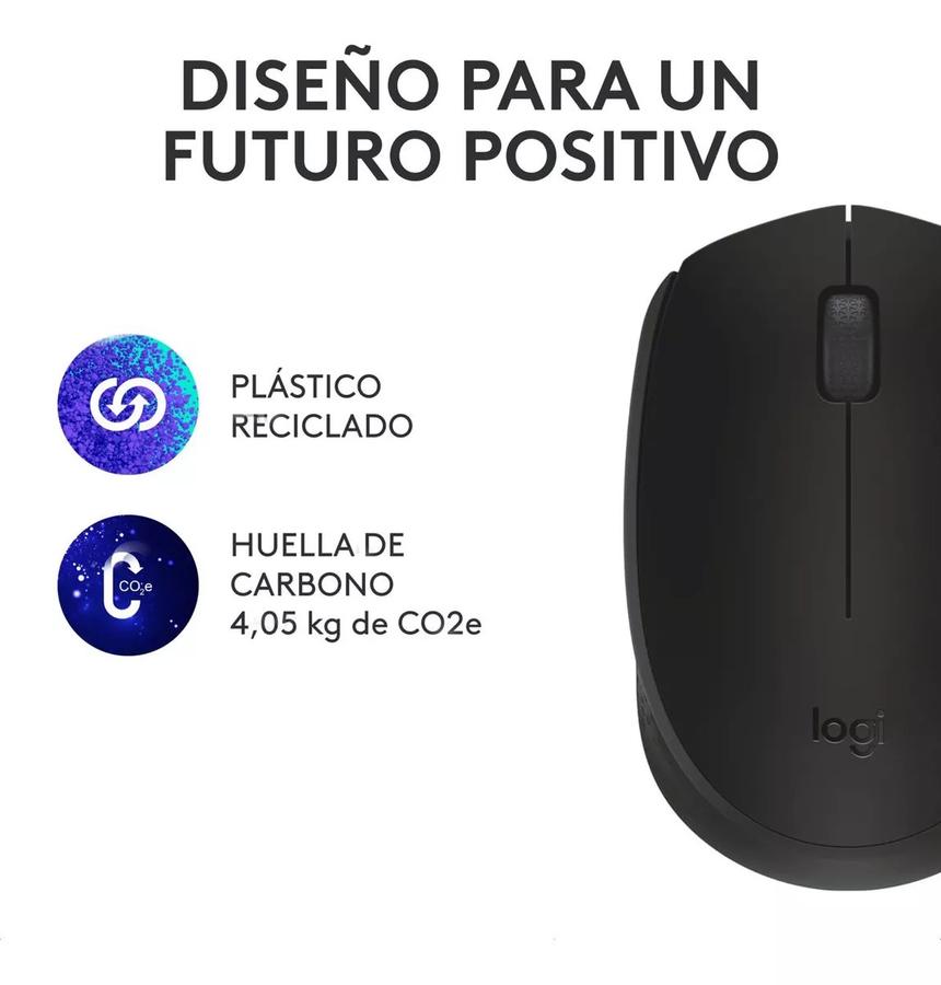 Mouse Inalámbrico Logitech (M170)  Negro