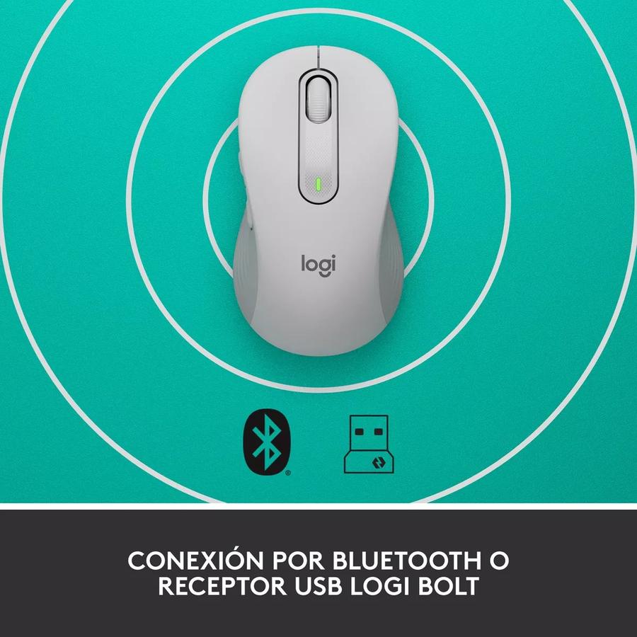 Mouse Optico Logitech Wireless M650 Large Blanco