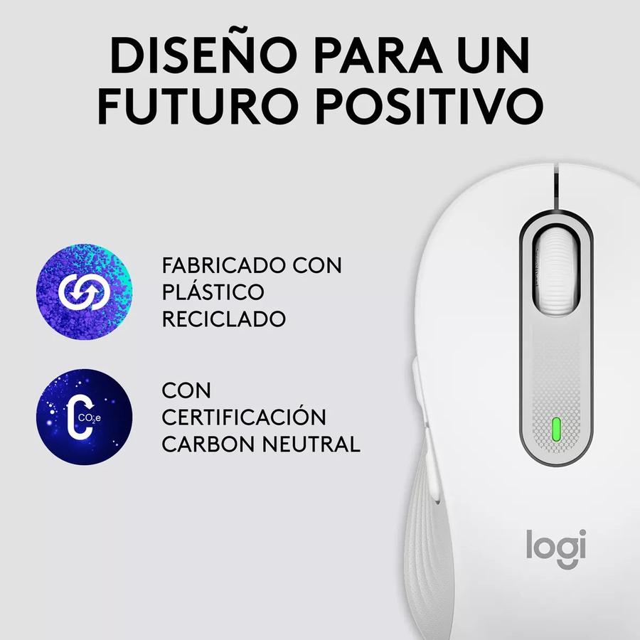 Mouse Optico Logitech Wireless M650 Large Blanco