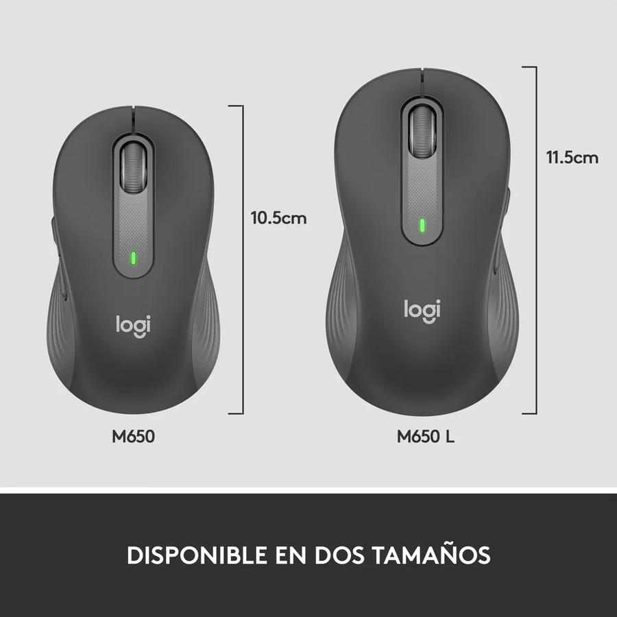 Mouse Optico Logitech Wireless M650 Left Large Graphite