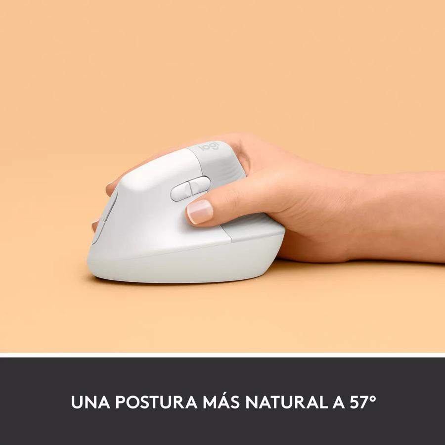 Mouse Logitech Vertical Wireless Lift Blanco