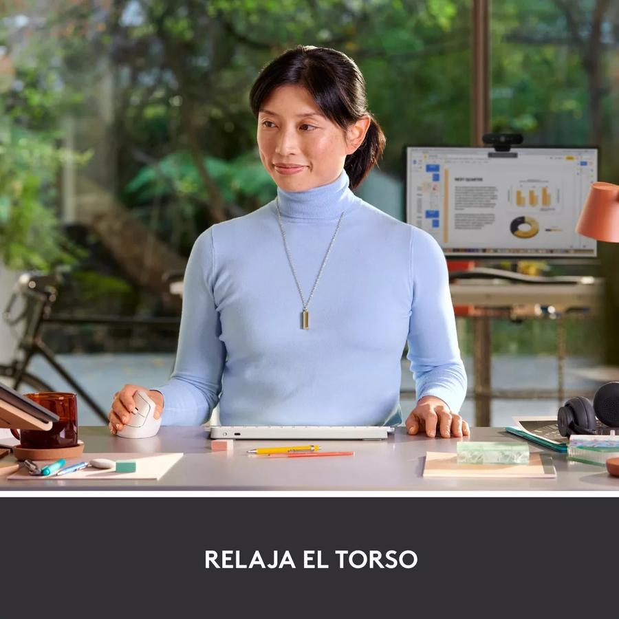 Mouse Logitech Vertical Wireless Lift Blanco