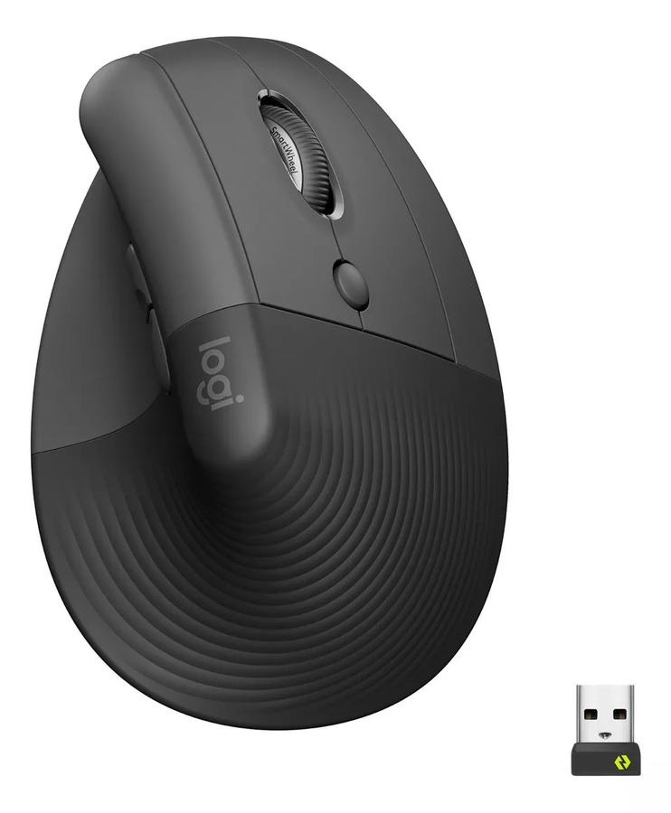 Mouse Logitech Vertical Wireless Serie Ergo Lift Negro