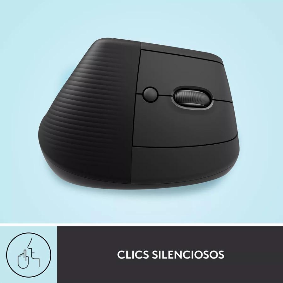 Mouse Logitech Vertical Wireless Serie Ergo Lift Negro