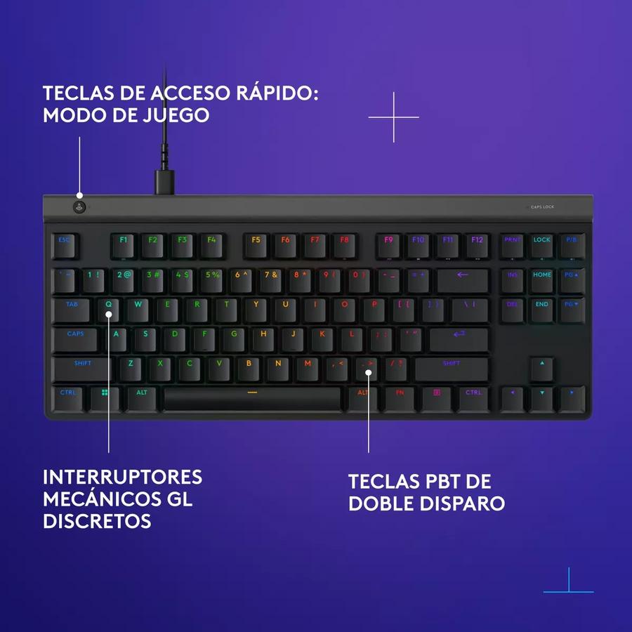 Teclado Gamer Mecánico Lightsync Rgb Logitech G515 Tkl Negro
