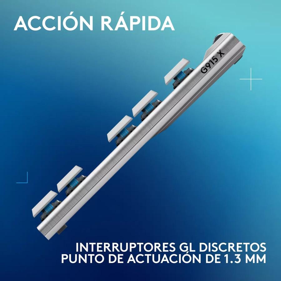 Teclado Gamer Inalámbrico Logitech G915X Tkl Blanco