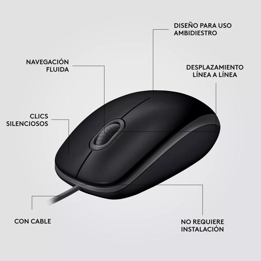 Mouse Logitech M110 Silent Negro Usb
