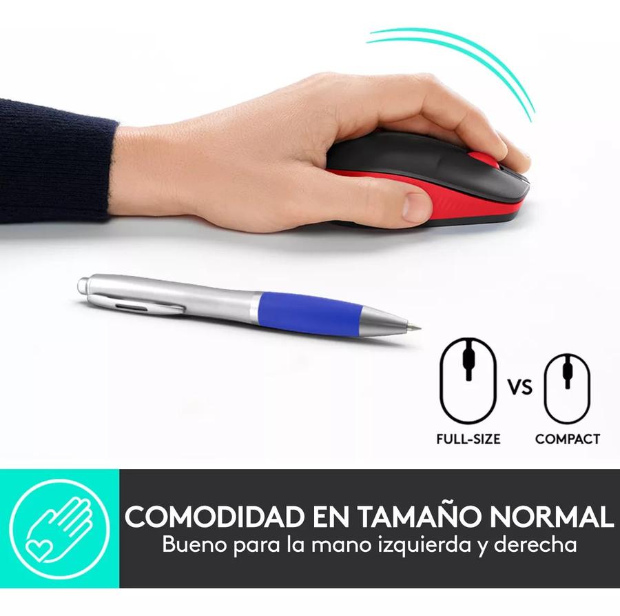 Mouse Logitech Wireless M190 Red