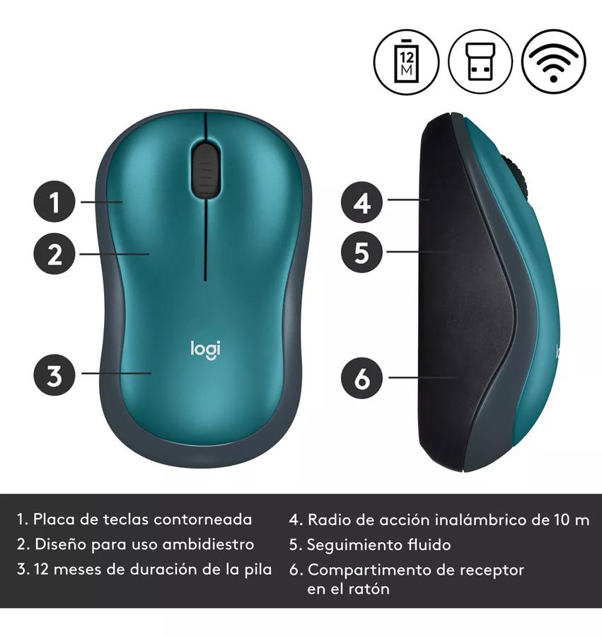 Mouse Logitech Wireless Azul M185