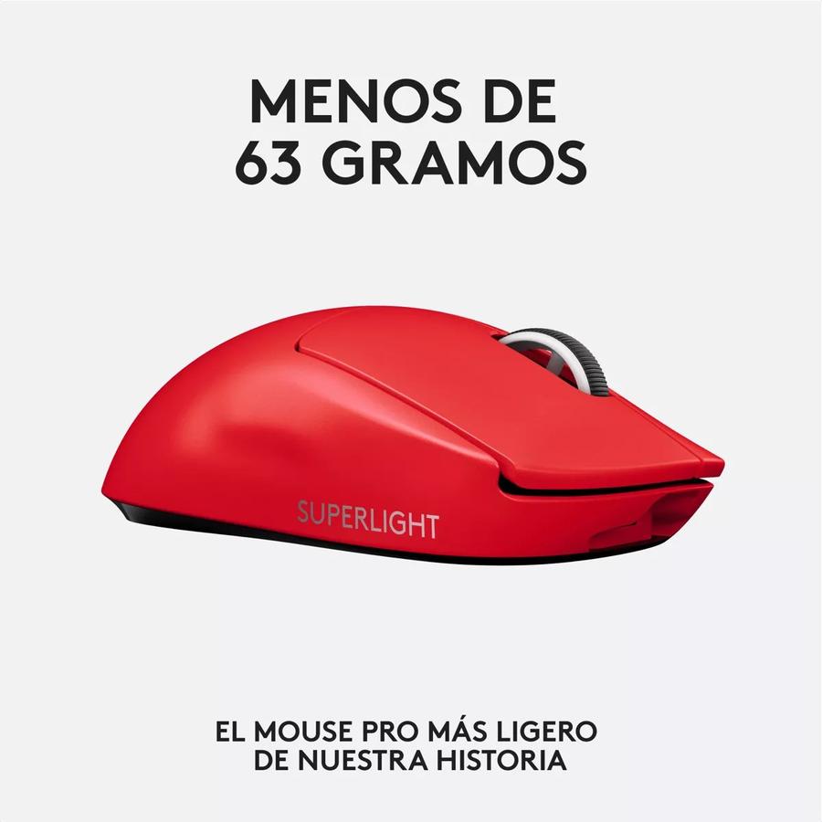 Mouse Gamer Inalámbrico Logitech G Pro X Superlight Rojo