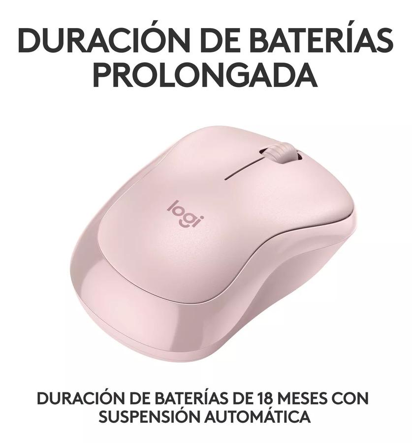 Mouse Bluetooth Logitech M240 Silent, Un 90% Silencioso Rosa