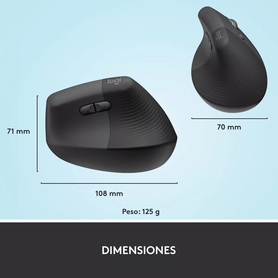 Mouse Ergonómico Logitech Lift Vertical Left  Avanzado Zurdo
