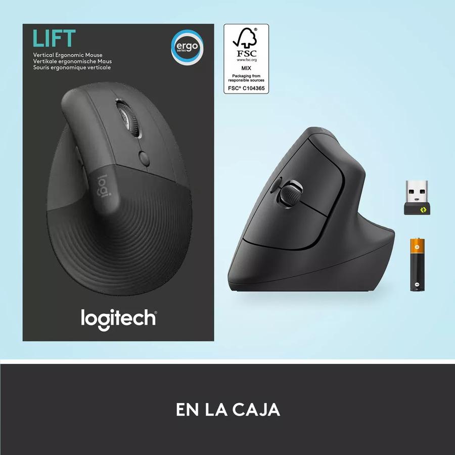 Mouse Ergonómico Logitech Lift Vertical Left  Avanzado Zurdo
