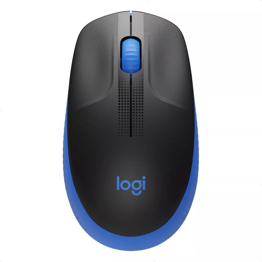 Mouse Inalámbrico Full-Size Logitech M190, Negro / Azul