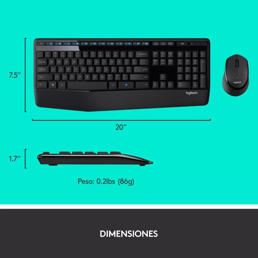 Teclado Y Mouse Inalámbrico Logitech (MK345) Negro