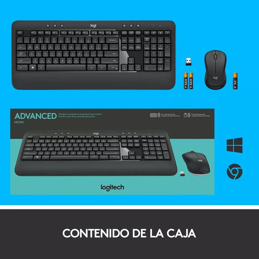 Teclado + Mouse Logitech Mk540 Inalambrico Negro