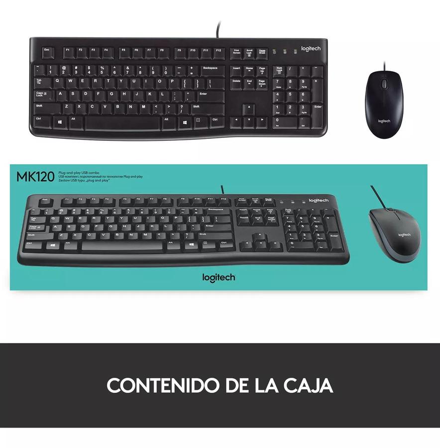 Teclado Y Mouse Usb Logitech (MK120) Negro