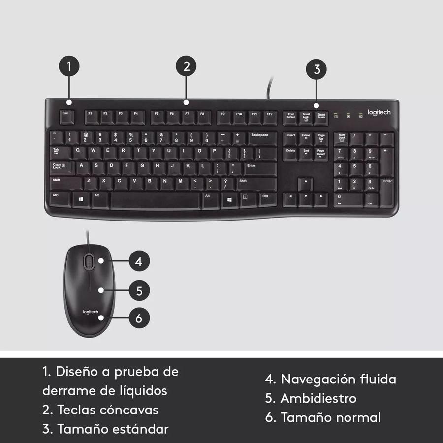 Teclado Y Mouse Usb Logitech (MK120) Negro