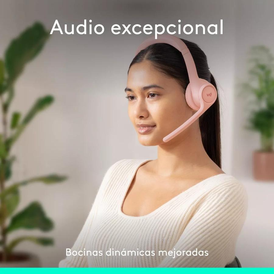 Auricular Inalámbricos Logitech Zone 300 Con Micrófono Rosa