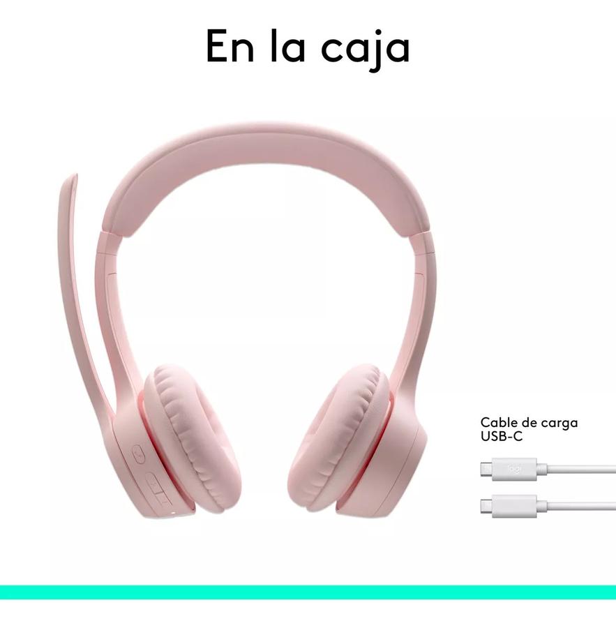 Auricular Inalámbricos Logitech Zone 300 Con Micrófono Rosa