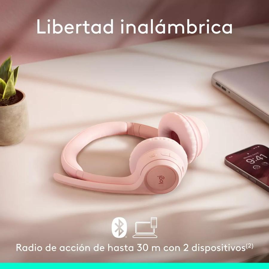 Auricular Inalámbricos Logitech Zone 300 Con Micrófono Rosa