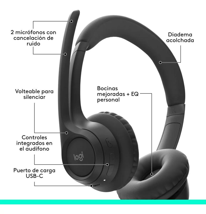 Auricular Inalámbrico Logitech Zone 300 Con Micrófono Negro