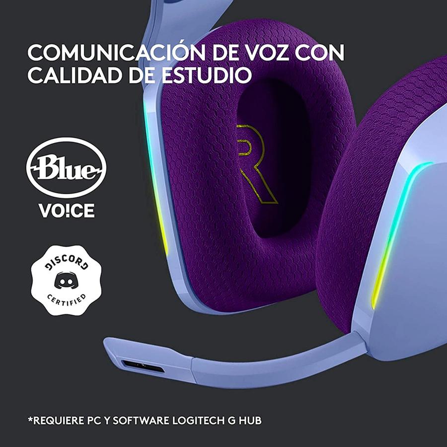 Auricular Con Microfono Gamer Logitech G733 Lila RGB Gaming