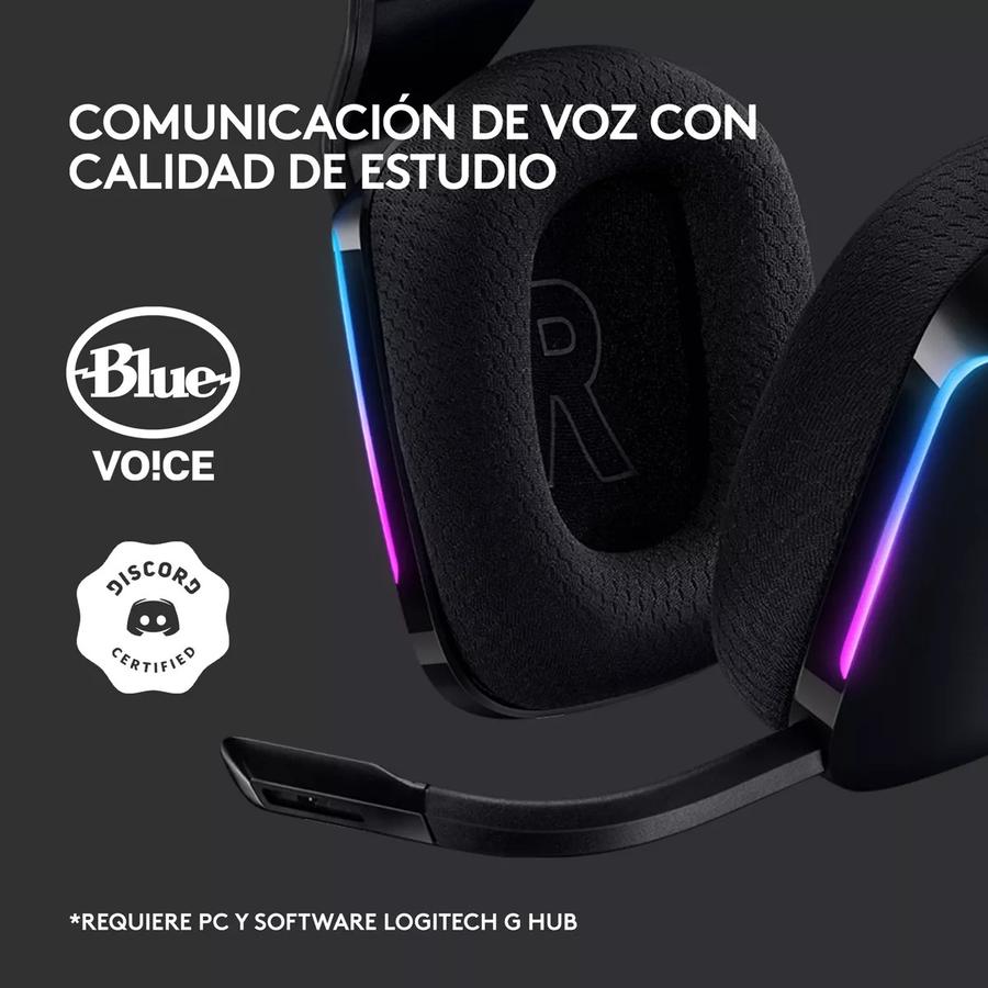 Auricular Con Microfono Gamer Logitech G733 Black RGB Inalámbrico
