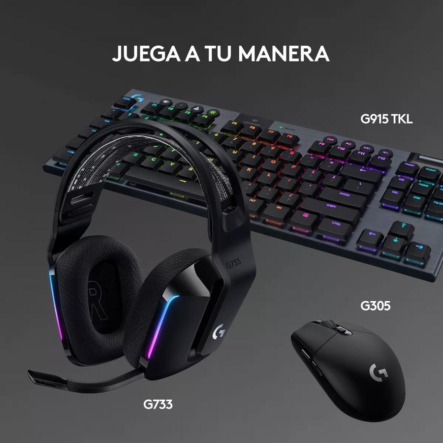 Auricular Con Microfono Gamer Logitech G733 Black RGB Inalámbrico