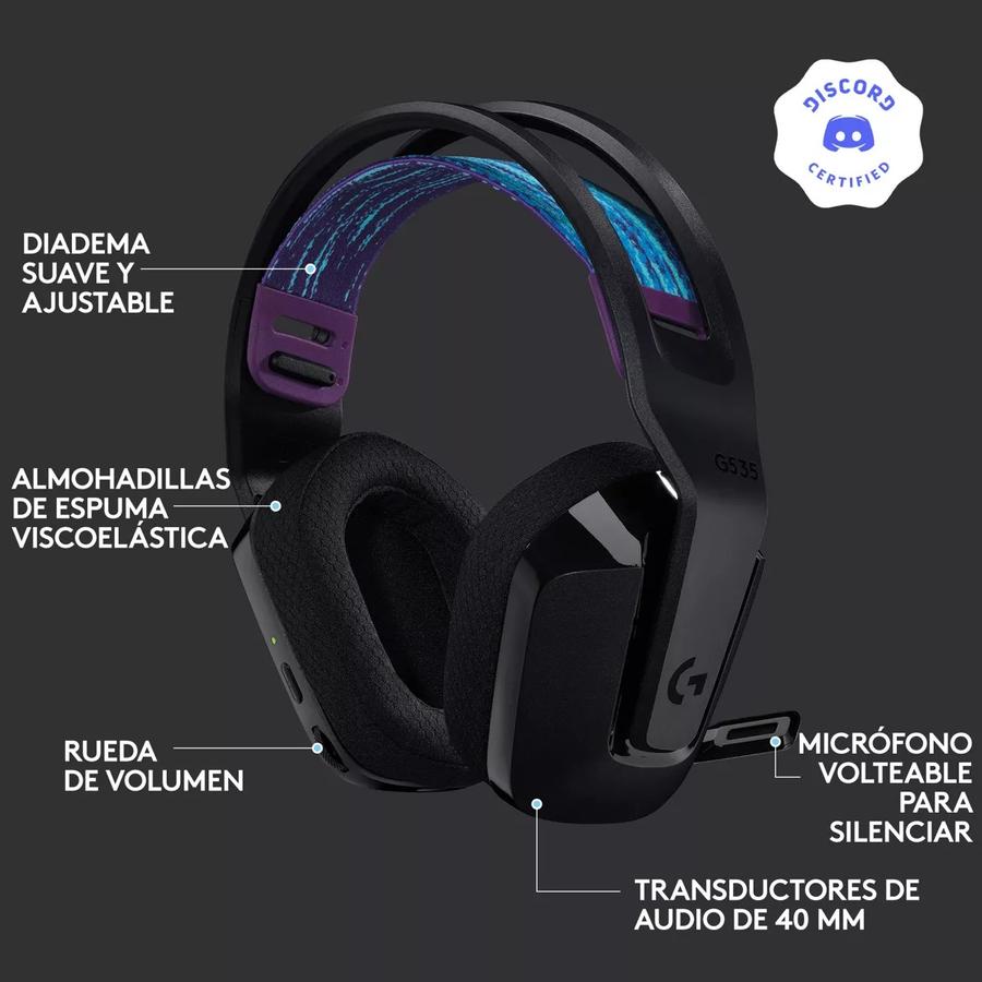 Auricular Gamer Inalámbrica Logitech G535 Lightspeed, Pc/Ps5|4 Azul
