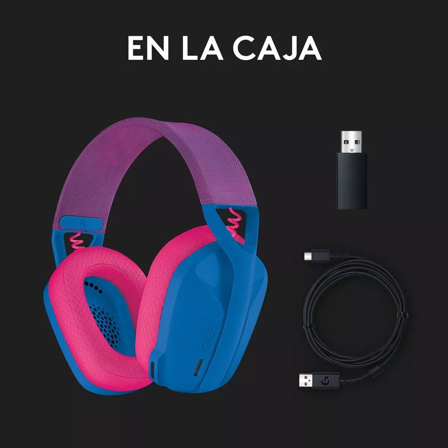 Auricular Gamer Logitech G435 Inalámbrica Bluetooth Pc / Ps5 - Azul / Fucsia