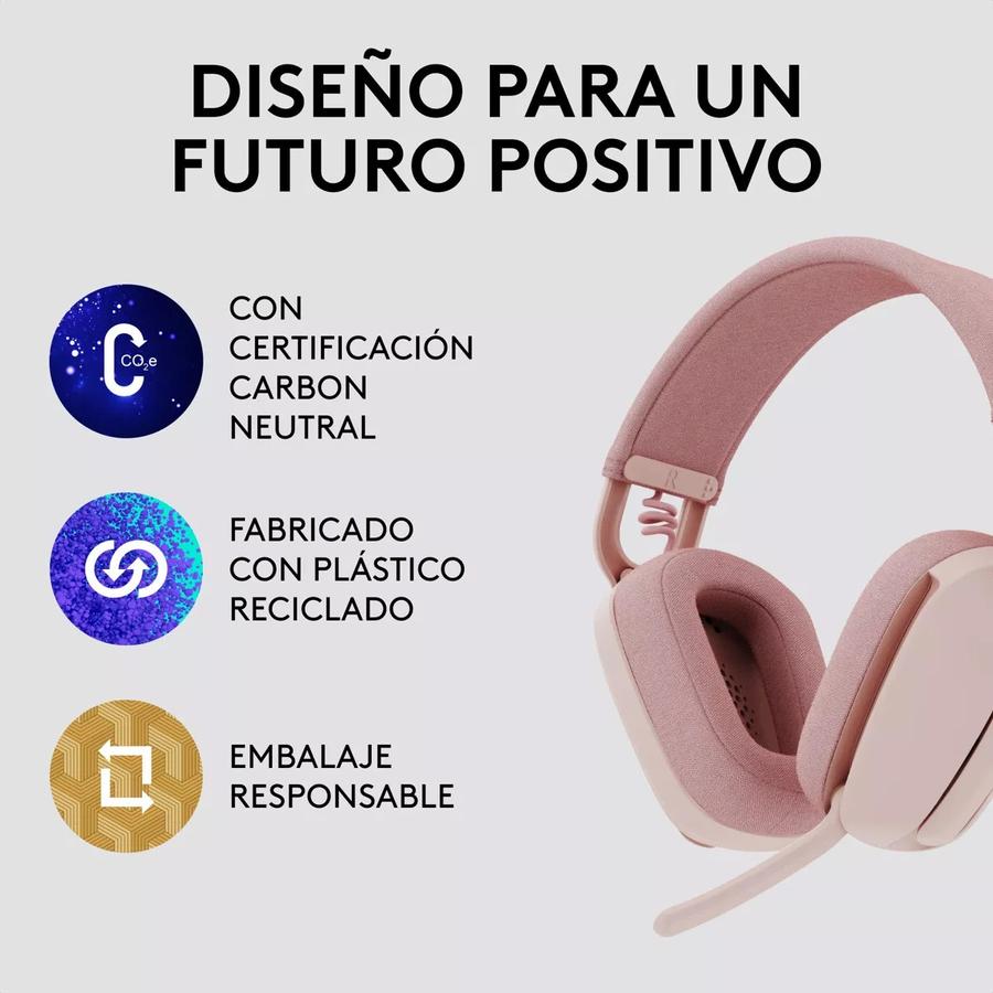 Auricular Profesional Logitech Zone Vibe 100 Inalámbrica Rosa