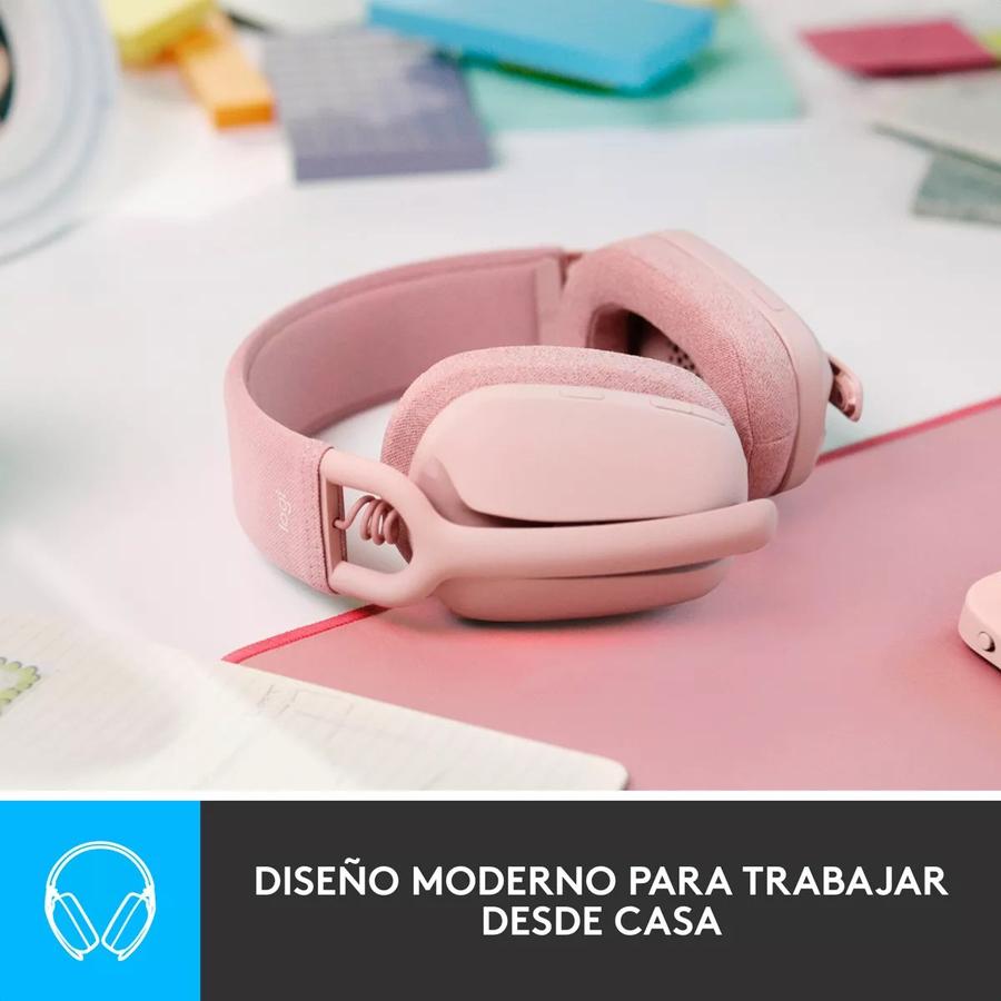 Auricular Profesional Logitech Zone Vibe 100 Inalámbrica Rosa