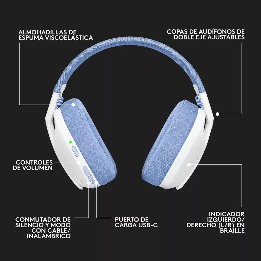 Auricular Gamer Logitech G435 White Wireless
