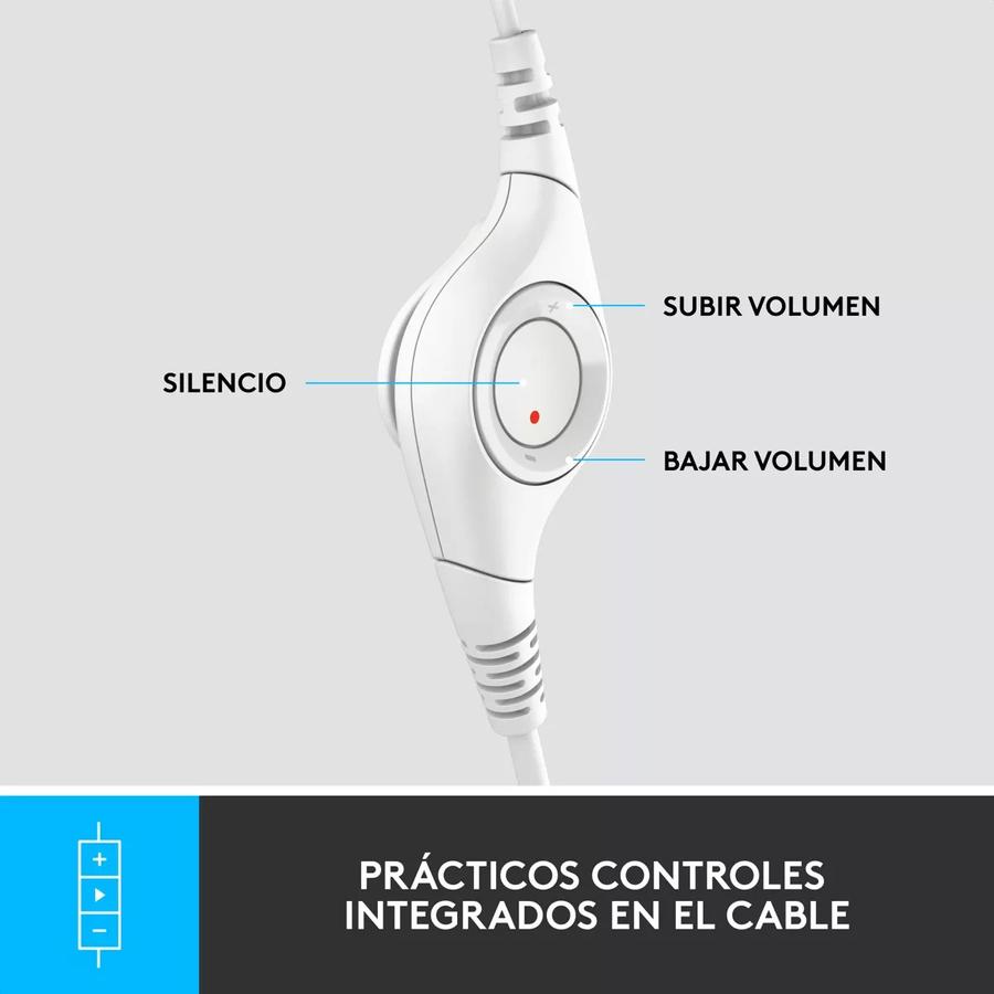 Auricular Logitech H390 USB Con Microfono Blanco