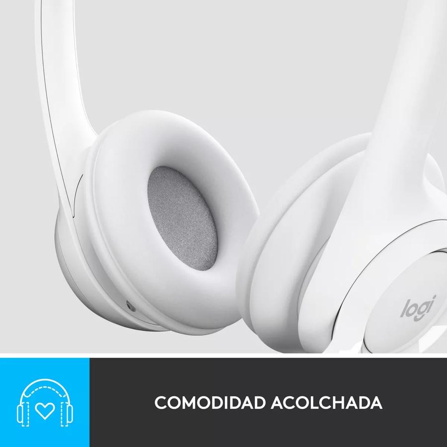 Auricular Logitech H390 USB Con Microfono Blanco