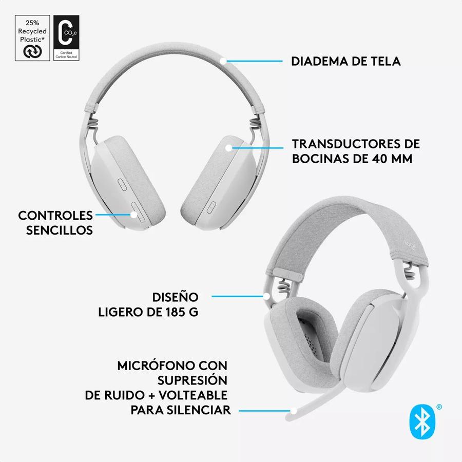 Auricular Logitech Zone Vibe 100 Inalámbrica Blanco
