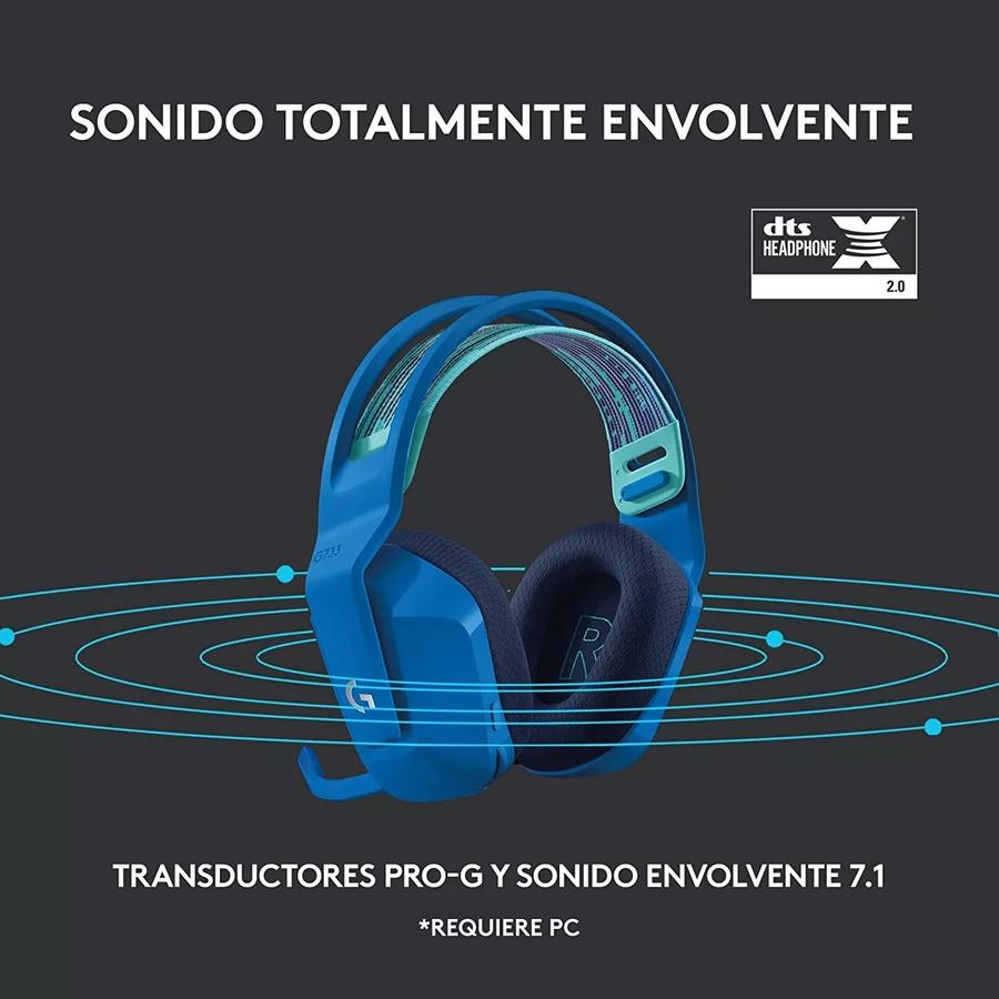 Auricular Con Microfono Gamer Logitech G733 Blue RGB Inalámbrico