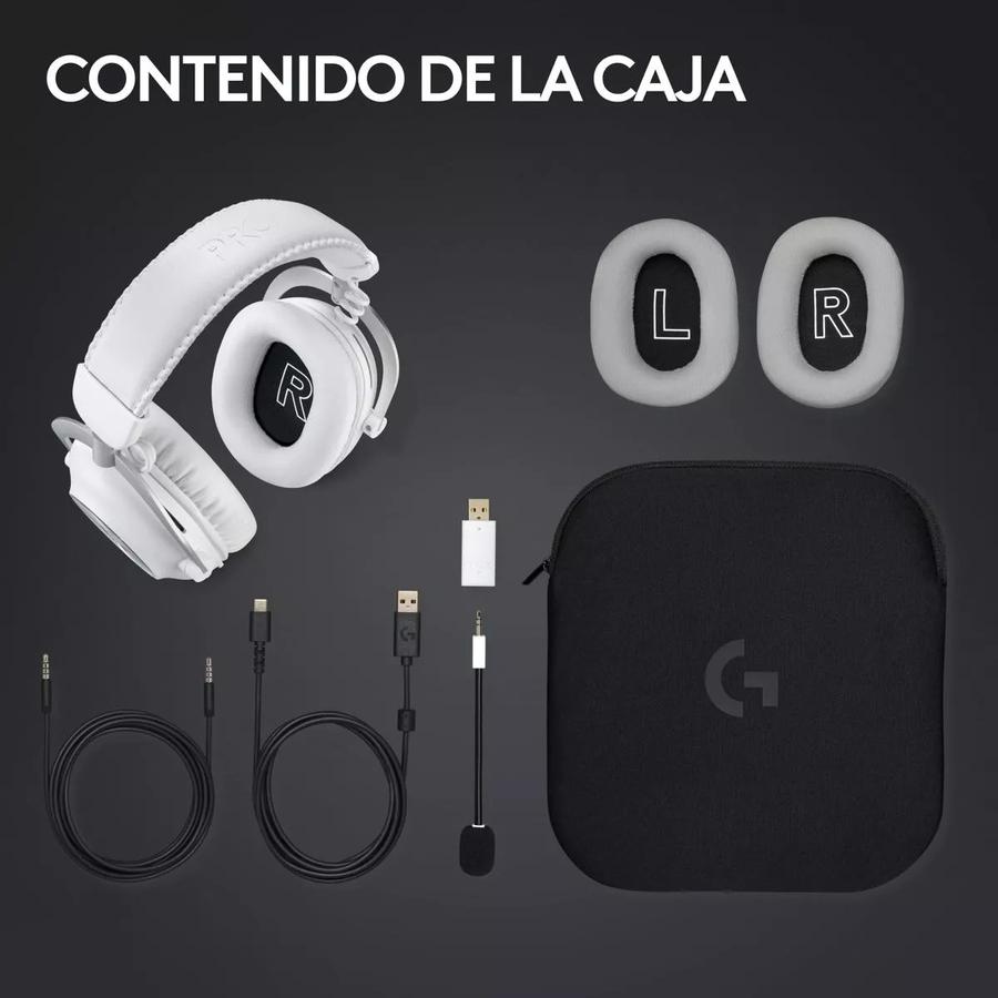 Auricular Gamer Logitech G Pro X 2, Lightspeed / Bluetooth Blanco