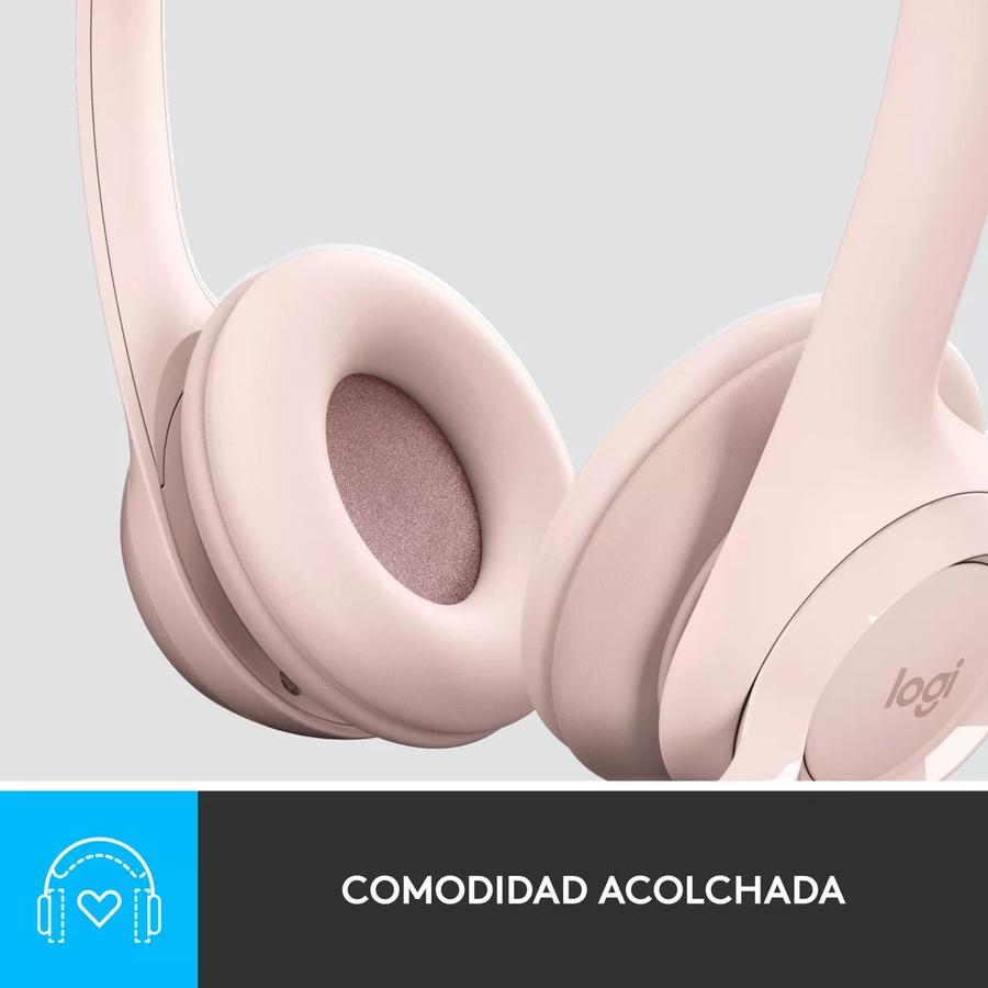 Auricular Logitech H390 USB Con Microfono Rosa