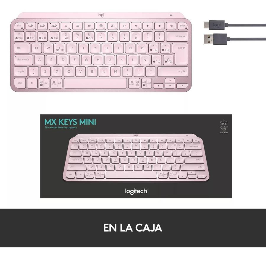 Teclado Logitech Wireless MX Keys Mini Rose Retroiluminado