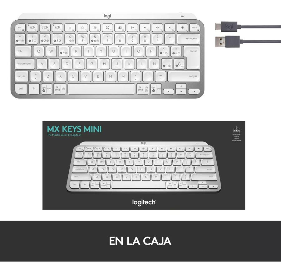 Teclado Logitech Wireless Mx Keys Mini Grey Retroilum