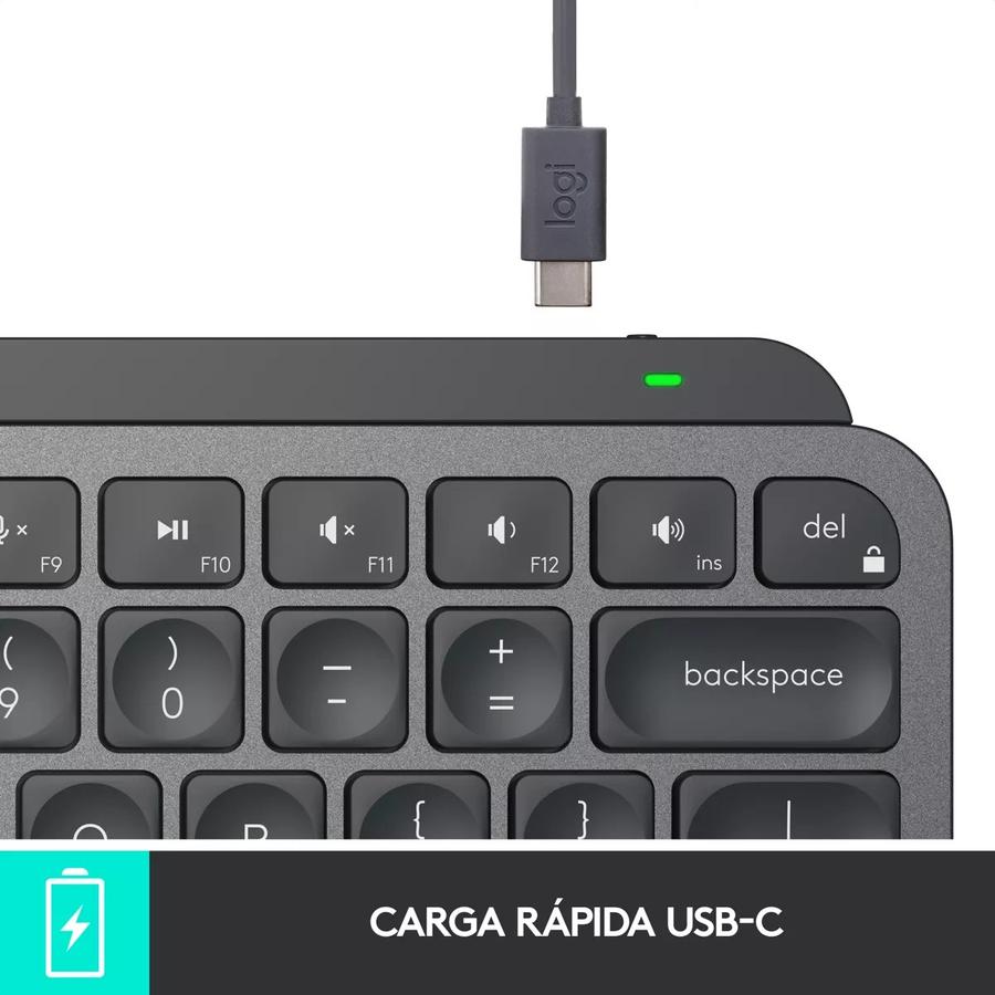 Teclado Logitech Wireless MX Keys Mini Black Retroiluminado