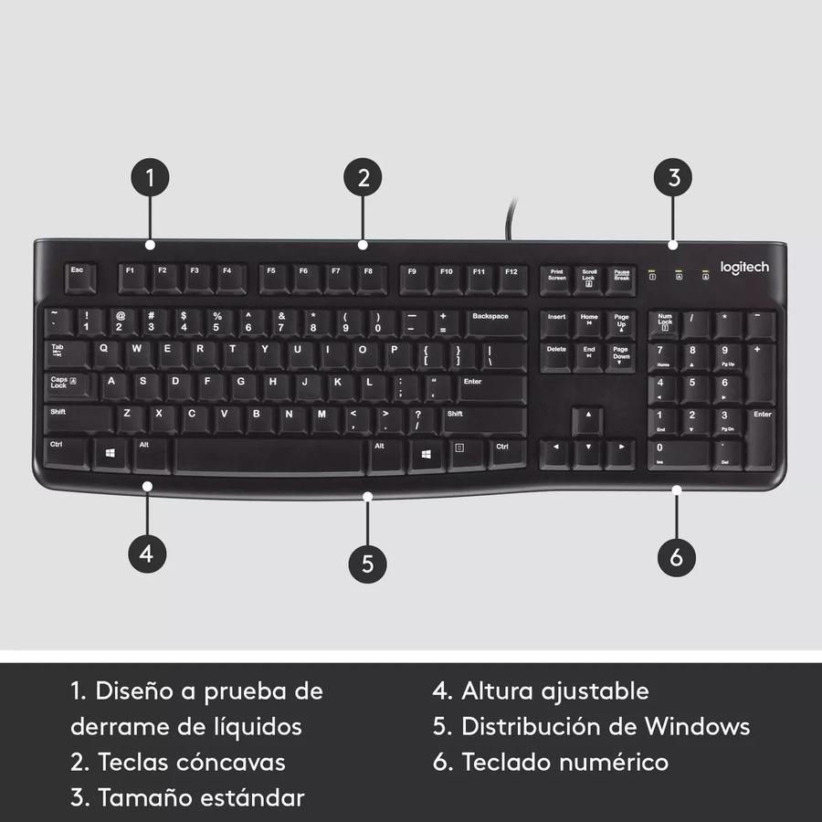 Teclado Usb Logitech (K120) Negro
