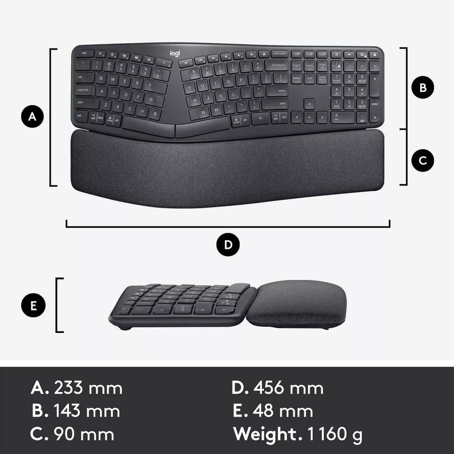 Teclado Logitech Ergo K860 Inalambrico
