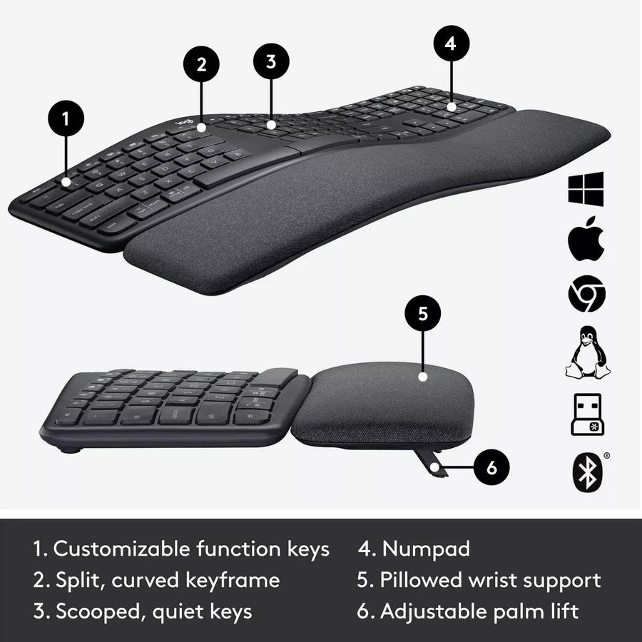 Teclado Logitech Ergo K860 Inalambrico