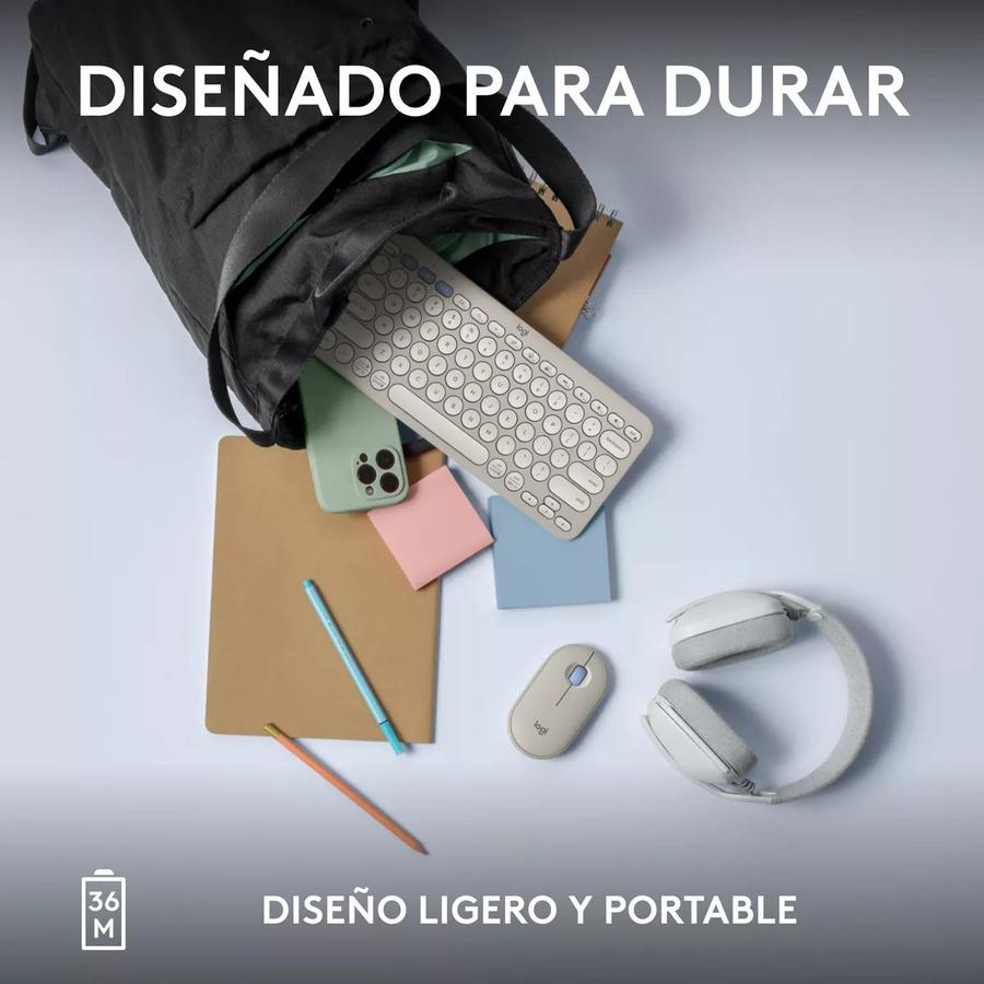 Teclado Multidispositivo Logitech Pebble Keys 2 K380S Blanco