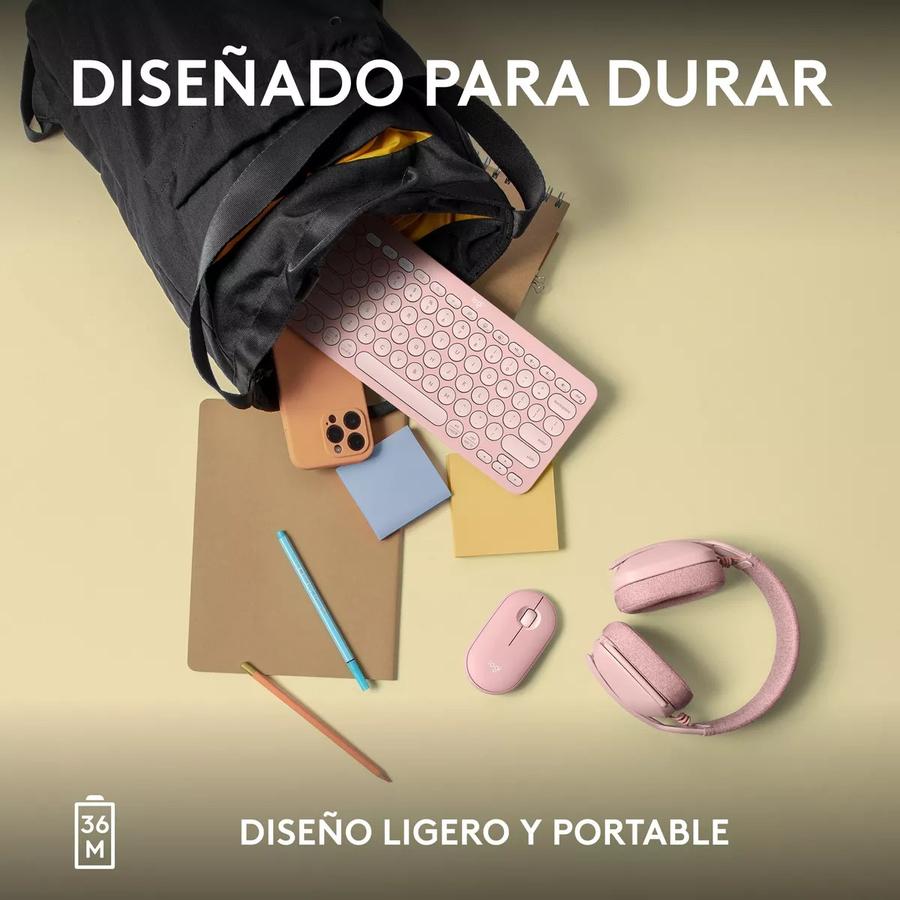 Teclado Multidispositivo Logitech Pebble Keys 2 K380S Rosa