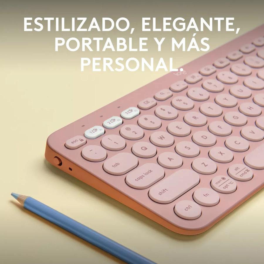 Teclado Multidispositivo Logitech Pebble Keys 2 K380S Rosa