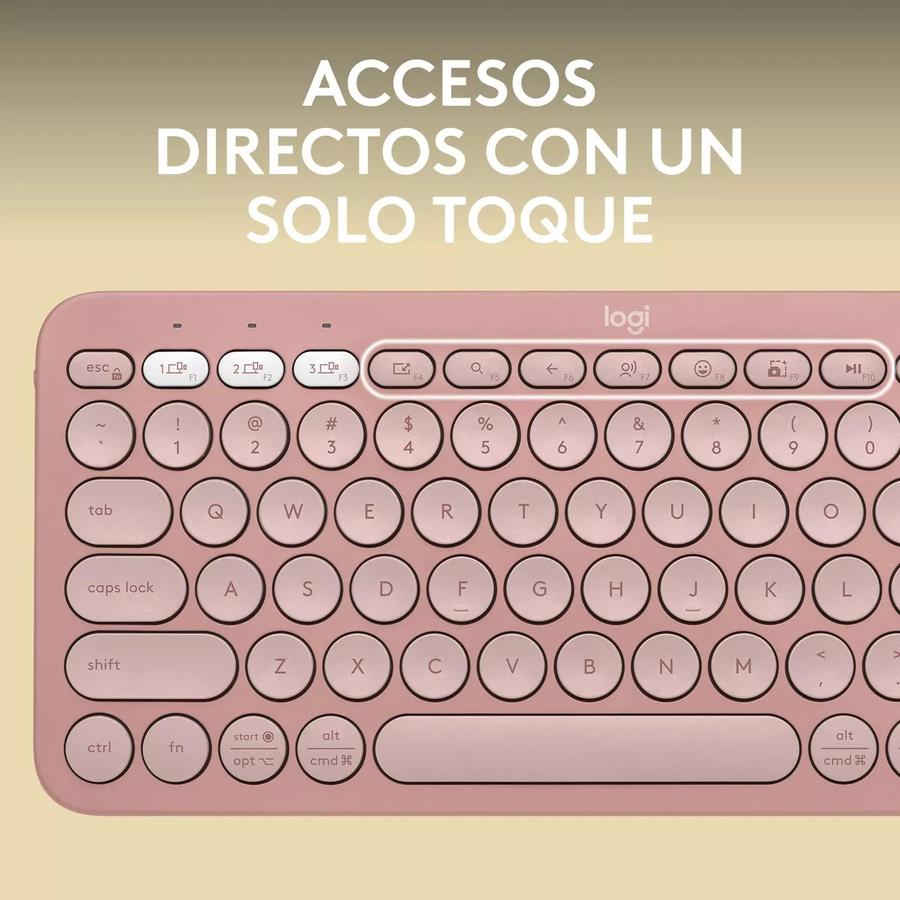 Teclado Multidispositivo Logitech Pebble Keys 2 K380S Rosa